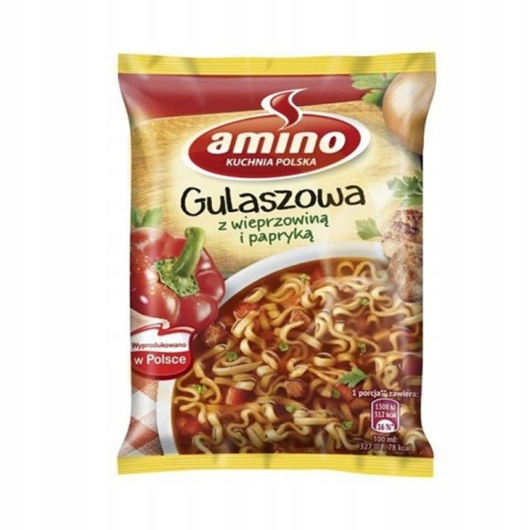 Amino ZUPA GULASZOWA Z WIPRZOWINĄ ZUPKA CHIŃSKA BŁYSKAWICZNA 59g